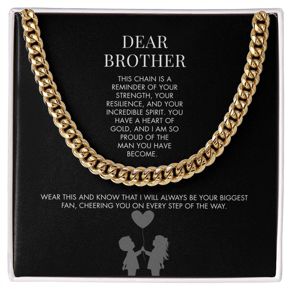 Sister to Brother Classic 14K Yellow Gold Finish Cuban Link Chain | 5mm Adjustable Men's Necklace | Special Holiday Gift