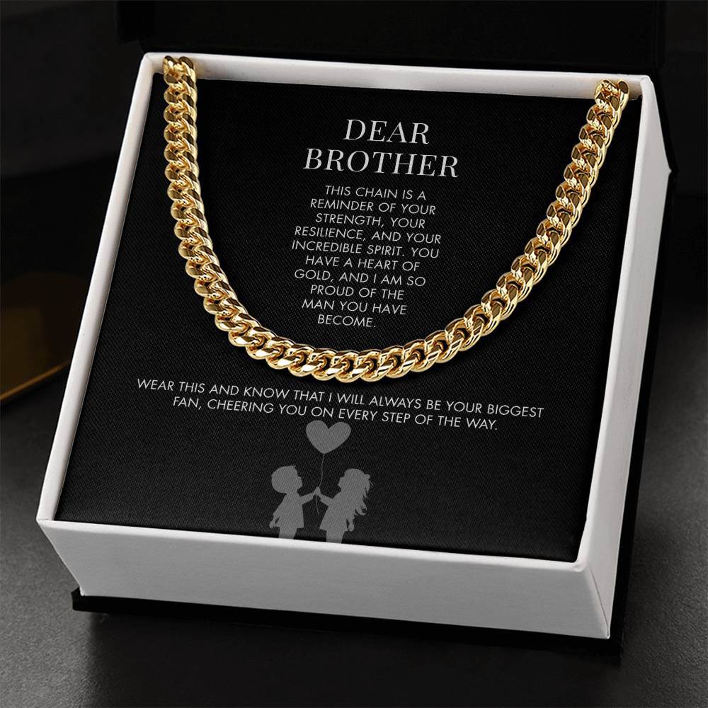 Sister to Brother Classic 14K Yellow Gold Finish Cuban Link Chain | 5mm Adjustable Men's Necklace | Special Holiday Gift