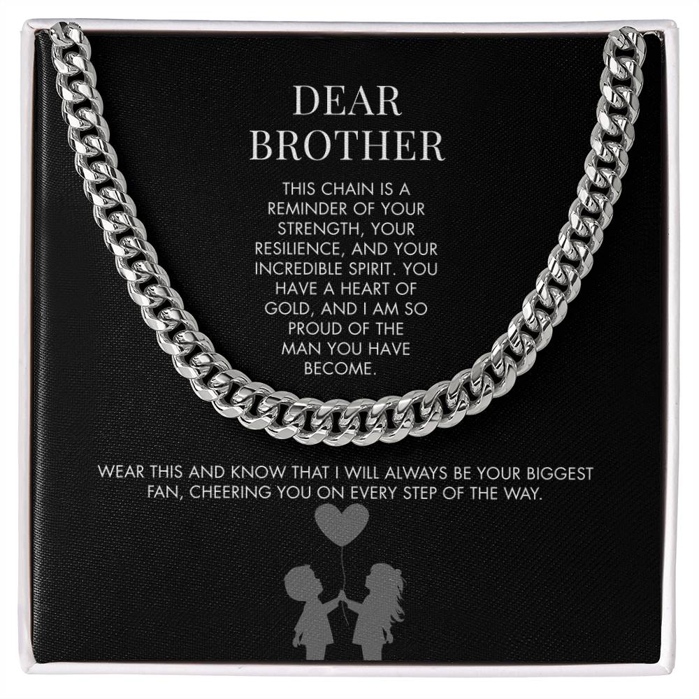 Sister to Brother Classic 14K Yellow Gold Finish Cuban Link Chain | 5mm Adjustable Men's Necklace | Special Holiday Gift