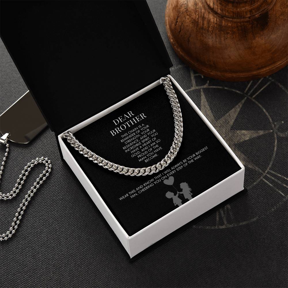 Sister to Brother Classic 14K Yellow Gold Finish Cuban Link Chain | 5mm Adjustable Men's Necklace | Special Holiday Gift