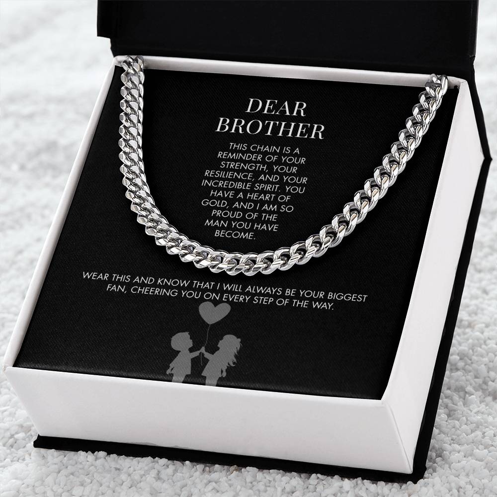 Sister to Brother Classic 14K Yellow Gold Finish Cuban Link Chain | 5mm Adjustable Men's Necklace | Special Holiday Gift