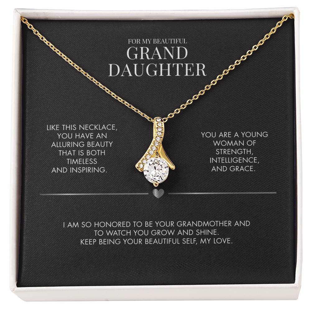 Grandparent to Granddaughter Alluring Beauty Pendant | 18K Yellow Gold Finish Necklace | Meaningful Graduation Gift