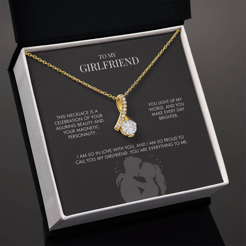 Boyfriend to Girlfriend Alluring Beauty Pendant | 18K Yellow Gold Finish Necklace | Elegant Valentine's Day Jewelry