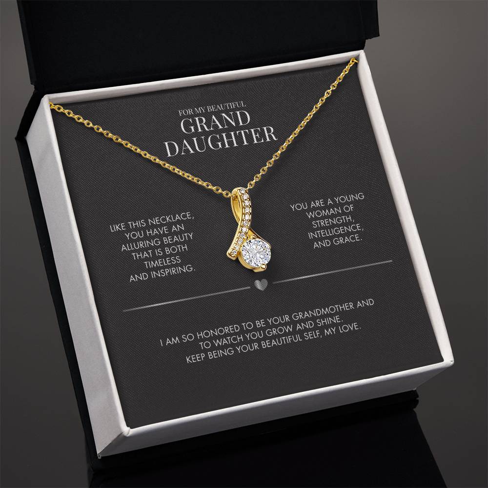 Grandparent to Granddaughter Alluring Beauty Pendant | 18K Yellow Gold Finish Necklace | Meaningful Graduation Gift