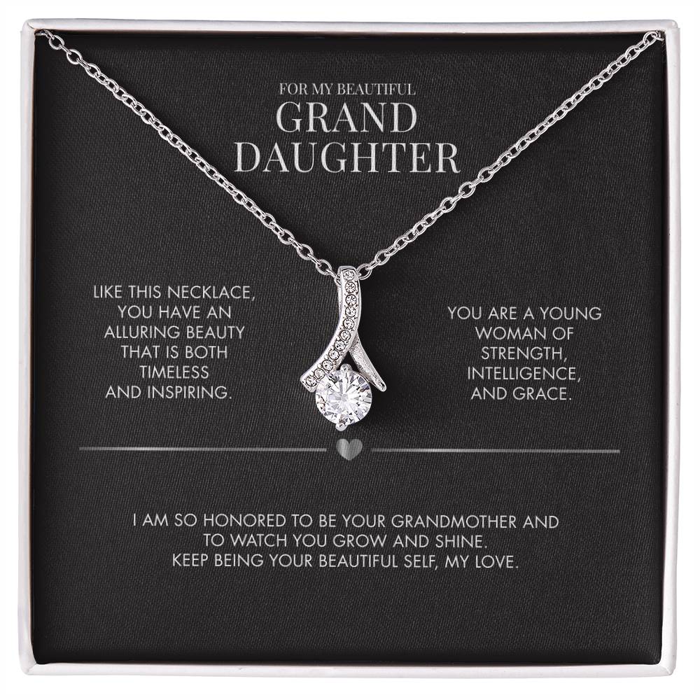 Grandparent to Granddaughter Alluring Beauty Pendant | 18K Yellow Gold Finish Necklace | Meaningful Graduation Gift