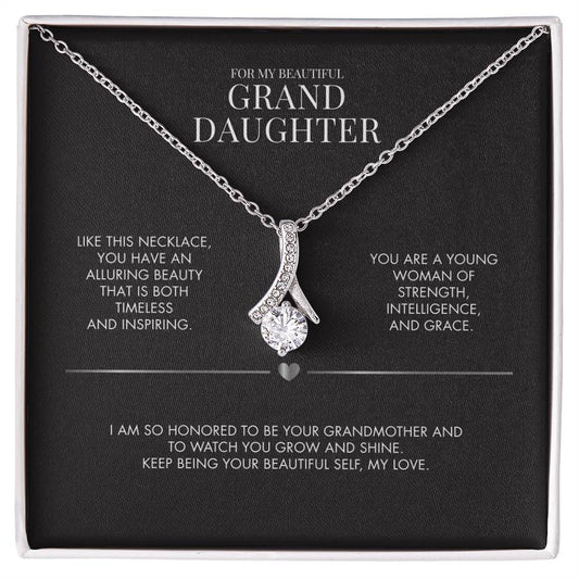 Grandparent to Granddaughter Alluring Beauty Pendant | 18K Yellow Gold Finish Necklace | Meaningful Graduation Gift