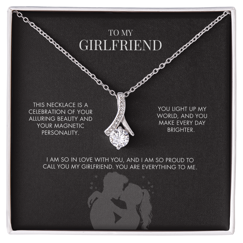 Boyfriend to Girlfriend Alluring Beauty Pendant | 18K Yellow Gold Finish Necklace | Elegant Valentine's Day Jewelry