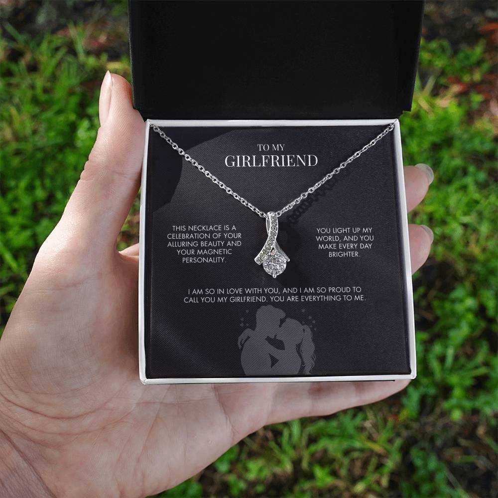 Boyfriend to Girlfriend Alluring Beauty Pendant | 18K Yellow Gold Finish Necklace | Elegant Valentine's Day Jewelry