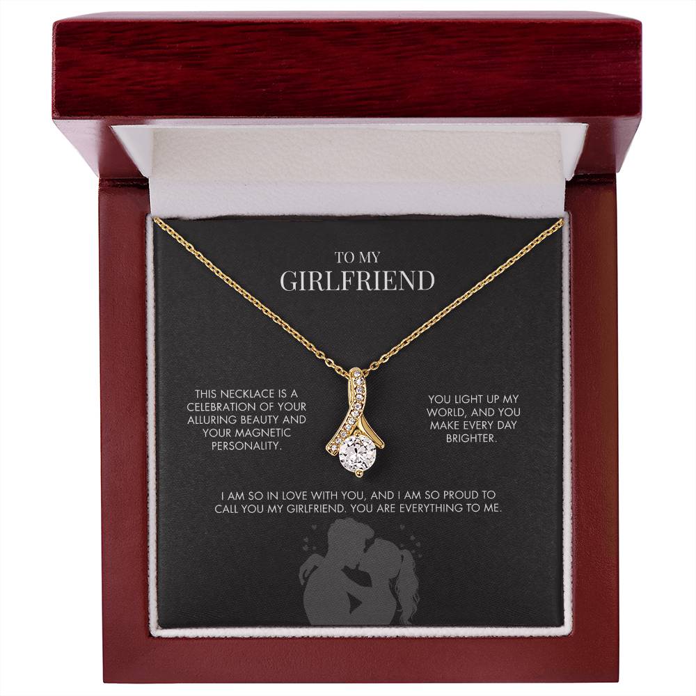 Boyfriend to Girlfriend Alluring Beauty Pendant | 18K Yellow Gold Finish Necklace | Elegant Valentine's Day Jewelry