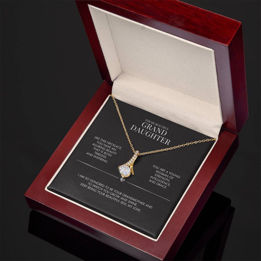 Grandparent to Granddaughter Alluring Beauty Pendant | 18K Yellow Gold Finish Necklace | Meaningful Graduation Gift